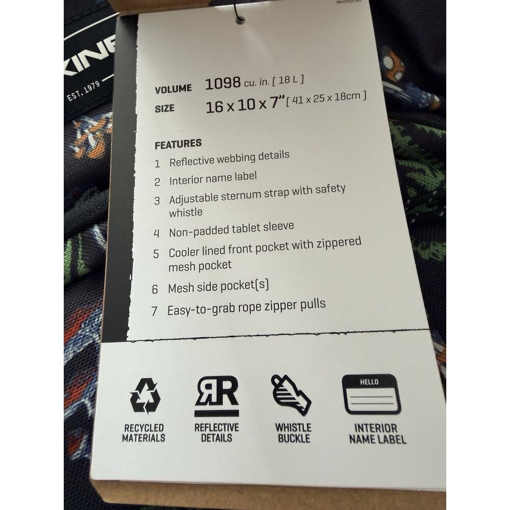 Dakine Campus Pack 18L Backpack Mushroom Wonderland Print w/ Cooler Pocket New - Picture 4 of 5